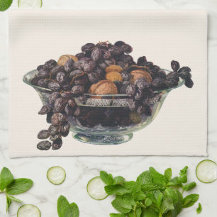 Vintage Foods, Walnuts and Almonds, Fruit and Nuts Tea Towel