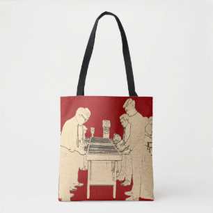 VINTAGE FOOSBALL FUZBOLL PHOTO ART TABLE FOOTBALL TOTE BAG