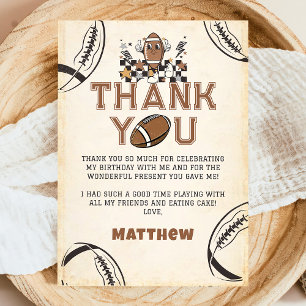 Vintage Football Birthday Thank You Card