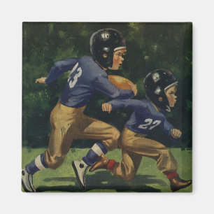 Vintage Football, Children, Boys Playing Sports  Magnet