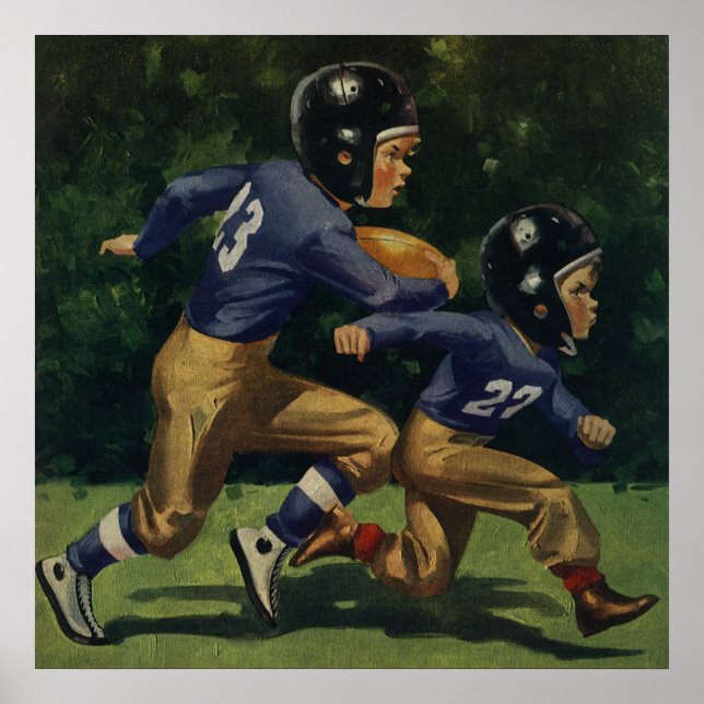Vintage Football, Children, Boys Playing Sports  Poster (Front)