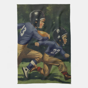 Vintage Football, Children, Boys Playing Sports Tea Towel