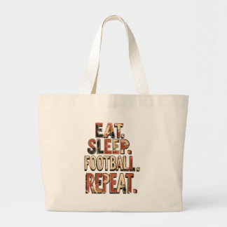 Vintage Football Fan Design | Retro Soccer Graphic Large Tote Bag