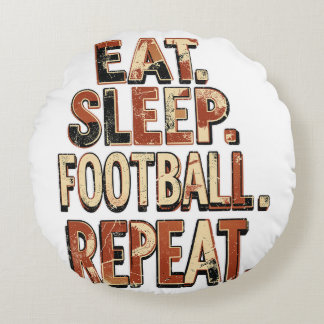 Vintage Football Fan Design | Retro Soccer Graphic Round Cushion