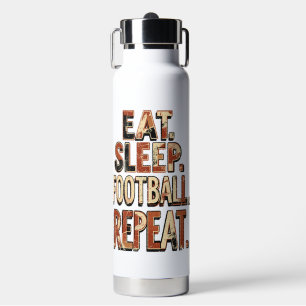 Vintage Football Fan Design Retro Soccer Graphic Water Bottle