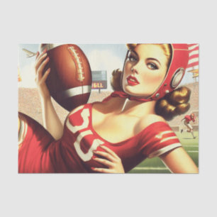 Vintage Football Girl Tissue Paper