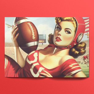 Vintage Football Girl Tissue Paper