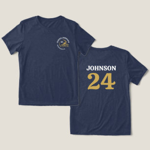 Vintage Football Helmet Custom Name and Number Tri-Blend Shirt
