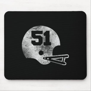 Vintage Football Jersey Number 51 Player Number  Mouse Pad