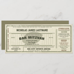 Vintage Football Pass Bar Mitzvah Invitation