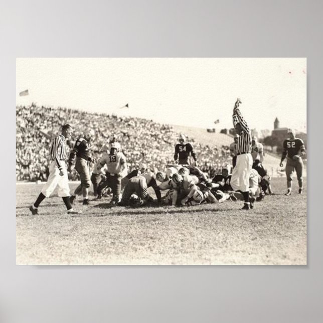 Vintage Football Poster-man cave, office decor (Front)