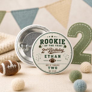 Vintage Football Rookie 2nd Birthday baby boy 3 Cm Round Badge