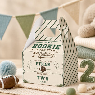 Vintage Football Rookie 2nd Birthday baby boy Favour Box