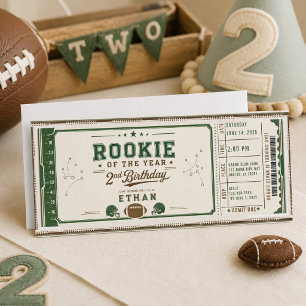 Vintage Football Rookie 2nd Birthday baby boy Invitation