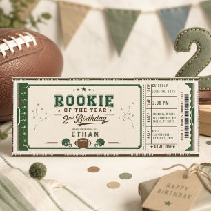 Vintage Football Rookie 2nd Birthday baby boy Invitation