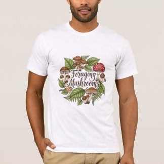 Vintage Foraging Mushrooms Botanical Forest T-Shirt