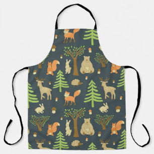 Vintage Forest Animals, Children's Pattern. Apron