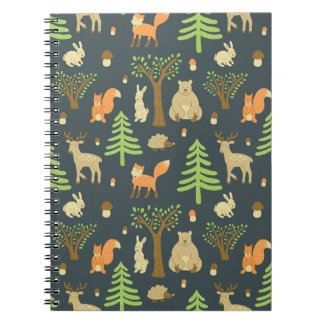 Vintage Forest Animals, Children's Pattern. Notebook
