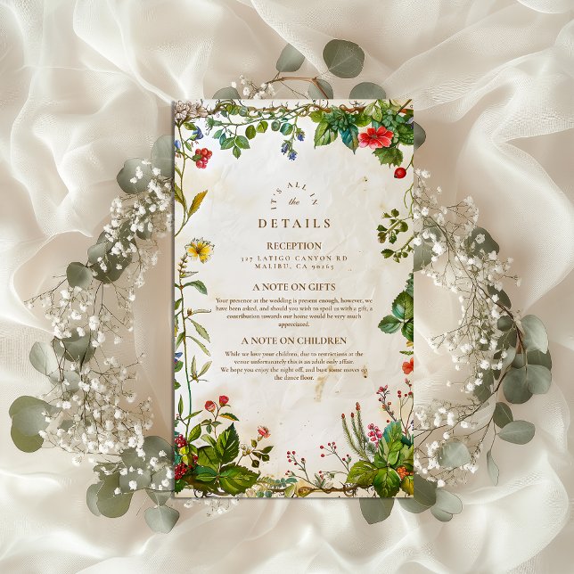 Vintage Forest Berry Wedding Enclosure Card (Creator Uploaded)