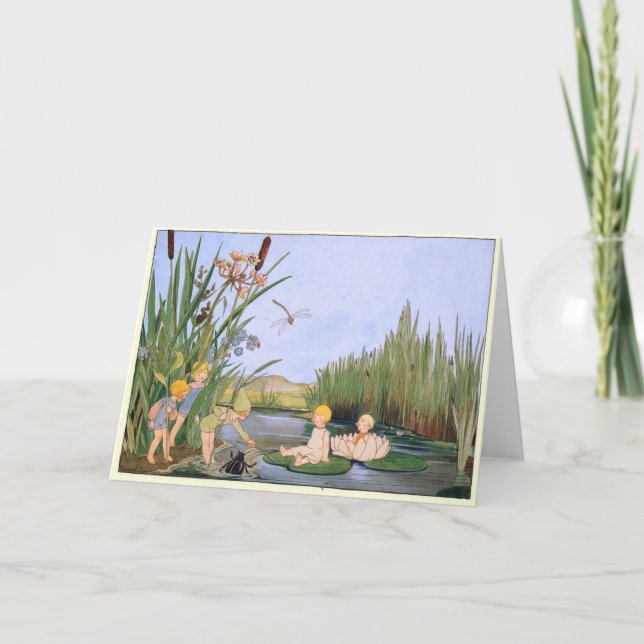 Vintage Forest Children Freddie Langeler Greeting  Card (Front)