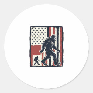 Vintage Forest Creature Flag Vector Shirt Design_1 Classic Round Sticker