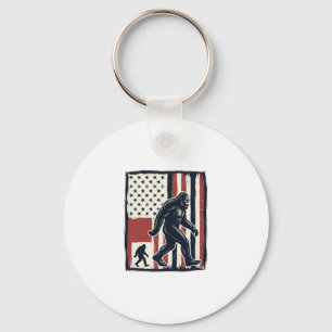 Vintage Forest Creature Flag Vector Shirt Design_1 Key Ring