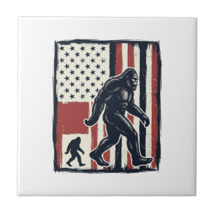 Vintage Forest Creature Flag Vector Shirt Design_1 Tile