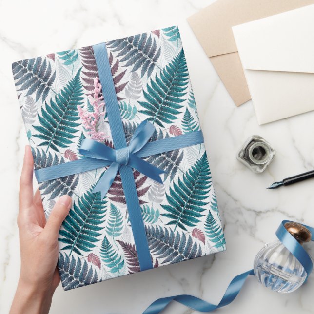 Vintage Forest Ferns Botanical Print Wrapping Paper (Gifting)