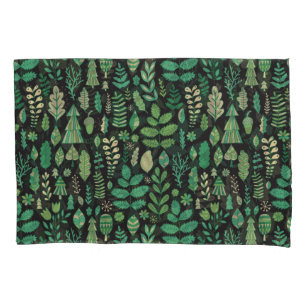 Vintage Forest Floral Seamless Design Pillowcase