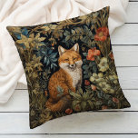 Vintage Forest Fox Botanical Floral Garden Cushion<br><div class="desc">This exquisite pillow features a whimsical design that brings a delightful fox amidst a lush forest to life,  surrounded by intricate botanical leaves and delicate art nouveau-style florals.</div>