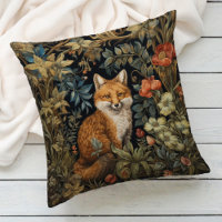 Vintage Forest Fox Botanical Floral Garden
