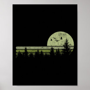 Vintage Forest Nature Trees Hiking Outdoor Wildlif Poster