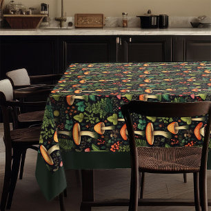 Vintage Forest Tablecloth Cosy Mushroom Design