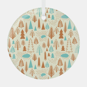Vintage Forest: Timeless Natural Pattern. Glass Tree Decoration