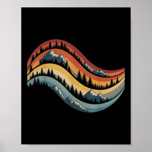 Vintage Forest Trees Hiking Mountain Outdoors Natu Poster