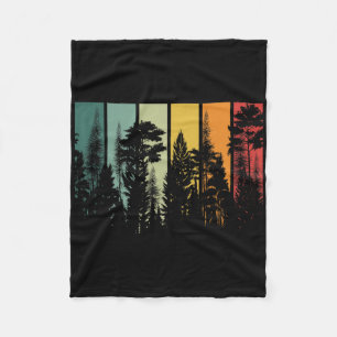 Vintage Forest Trees Outdoors Nature Hiking Campin Fleece Blanket