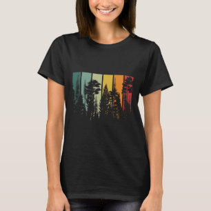 Vintage Forest Trees Outdoors Nature Hiking Campin T-Shirt