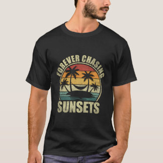 Vintage Forever Chasing Sunsets Summer Vacation T-Shirt