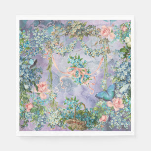 Vintage Forget Me Not May Napkin