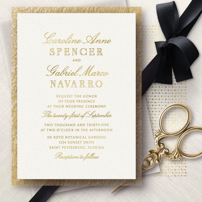 Vintage Formal Typography Wedding Foil Invitation (Creator Uploaded)