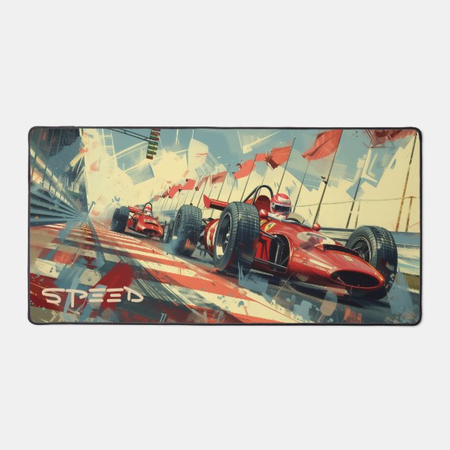 Vintage Formula 1 Race Desk Mat (Front)