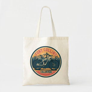 vintage fort colllins colorado mountain biking gif tote bag
