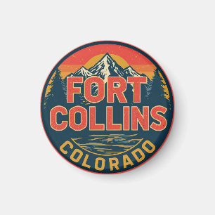 vintage fort colllins colorado mountain hiking magnet
