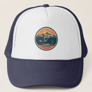 vintage fort colllins colorado mountain hiking trucker hat