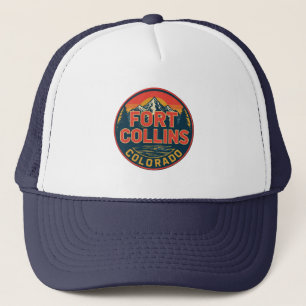 vintage fort colllins colorado mountain hiking trucker hat