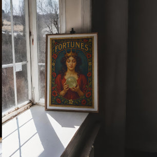 Vintage Fortune Teller Wall Art Poster Print