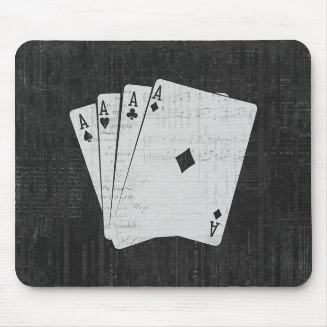 Vintage Four Aces Poker Themed Mousepad (Front)
