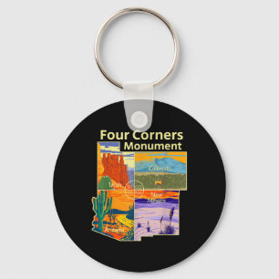 Vintage Four Corners Monument With Us National Par Key Ring