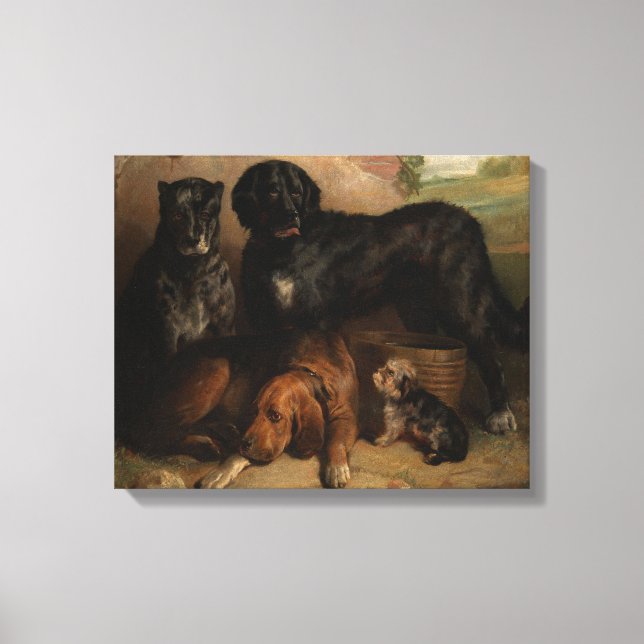 Vintage Four Dogs Thomas Musgrave Joy Canvas Print (Front)