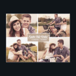 Vintage Four Photo Frame Save the Date Postcard<br><div class="desc">Vintage Four Photo Frame Save the Date Postcard</div>